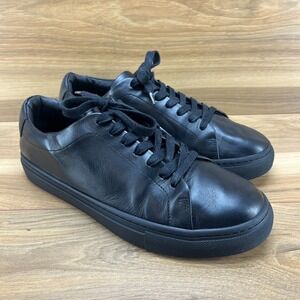 Thursday Everyday Encore Womens 9.5 Black Soft Leather Comfort Lace Up Sneakers